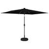 vidaXL Hageparasol med LED-lamper og fot 200 x 300 cm Polyester Svart
