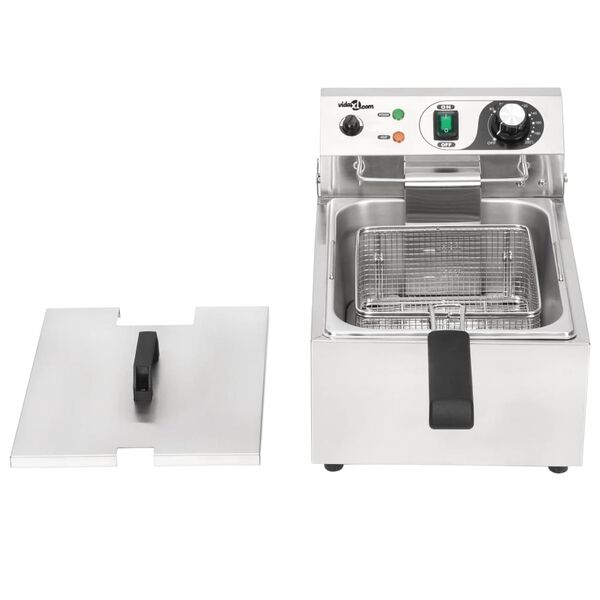 vidaXL Elektrisk frityrkoker rustfritt st&aring;l 10 L 3000 W