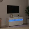 vidaXL TV-benk med LED-lys hvit 90x35x40 cm