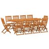 vidaXL Hagespisegruppe 11 deler 220x90x75 cm heltre akasie