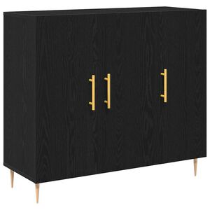 vidaXL Serviesskap Svart Eik 90 x 34 x 80 cm Konstruert tre