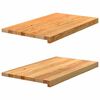 vidaXL Vinduskarmer 2 stk lysebrun 70x40x2 cm heltre eik