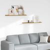 vidaXL Vegghylle med hylle 2 pcs Beige 100 x 9 x 3 cm Konstruert tre