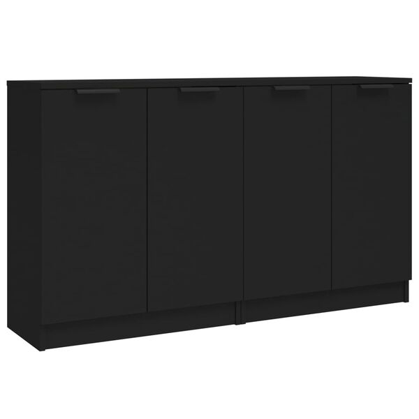 vidaXL Skjenker 2 stk svart 60x30x70 cm konstruert tre