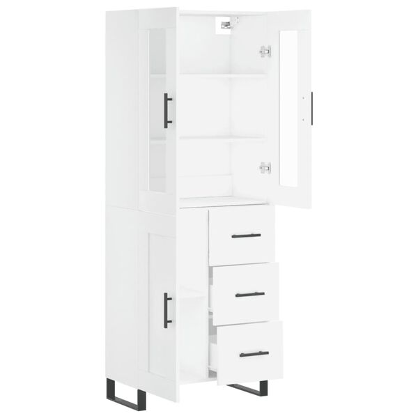 vidaXL Highboard hvit 69,5x34x180 cm konstruert tre