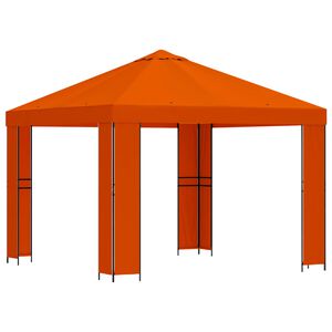 vidaXL Paviljong 3 x 3 m Oransje Polyester og st&aring;l 190 gsm