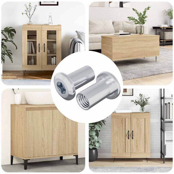 vidaXL L&aring;semutter 2 pcs Nikkel M6 x 15 mm St&aring;l