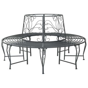 vidaXL Trebens 8-Antall seter &Oslash; 160 x 89 cm St&aring;l S&oslash;lvgr&aring; Rund