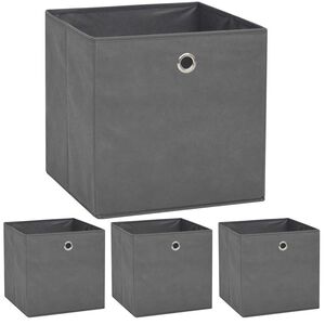 vidaXL Oppbevaringsbokser 4 stk ikke-vevet stoff 32x32x32 cm gr&aring;