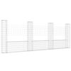 vidaXL Gabionkurv u-formet med 4 stolper 380x20x150 cm jern