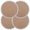 vidaXL Jute Placemets 4 stk. Naturlig og Hvit 100% Tossa Jute