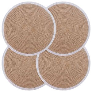 vidaXL Jute Placemets 4 stk. Naturlig og Hvit 100% Tossa Jute