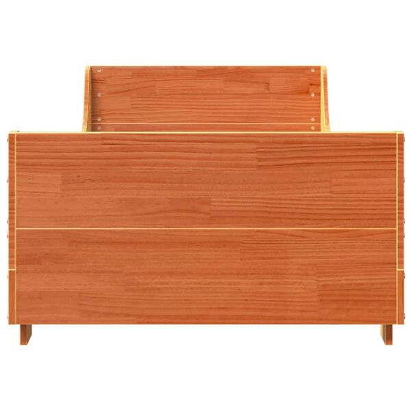 vidaXL Sengeramme uten madrass voksbrun 75x190 cm heltre furu