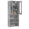 vidaXL Highboard betonggr&aring; 69,5x34x180 cm konstruert tre