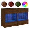 vidaXL Vegghengt TV-benk med LED-lys brun eik 98,5x30x60,5 cm