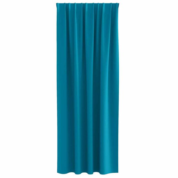 vidaXL M&oslash;rkleggende Gardiner med Ringer 2 pcs Turkis 245 x 140 cm