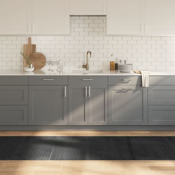 vidaXL Teppe rektangul&aelig;r gr&aring; 80x400 cm bambus