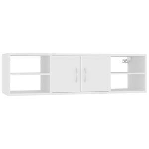 vidaXL Vegghylle hvit 102x30x29 cm konstruert tre