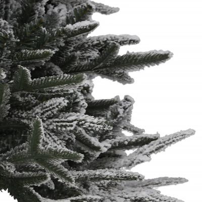 vidaXL Forhåndsbelyst kunstig juletre med flokket snø 240 cm PVC og PE