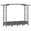 vidaXL Hevet Bed med Trellis og Tak Lysegr&aring; 207 x 40 x 129 cm PP