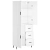 vidaXL Highboard hvit 69,5x34x180 cm konstruert tre