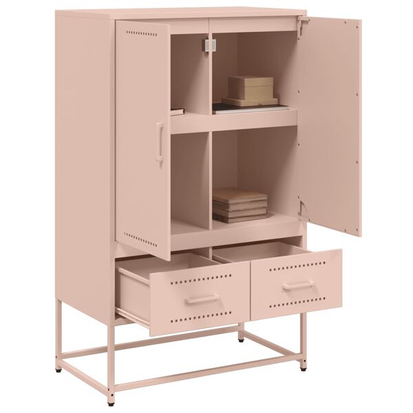 vidaXL Highboard rosa 68x39x111,5 cm st&aring;l