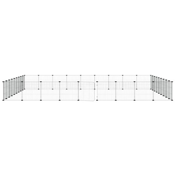 vidaXL Dyrebur 36 paneler med d&oslash;r svart 35x35 cm st&aring;l