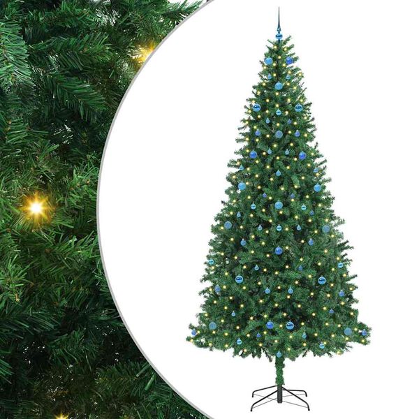 vidaXL Kunstig juletre med 300 LED gr&oslash;nn 300 cm PVC og Metall og Plast