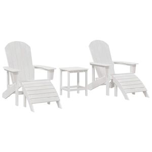 vidaXL Hage lounge møbler 3 pcs Hvit 38 x 38 x 46cm Plast