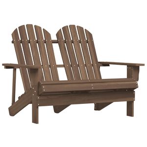 vidaXL Adirondack hagestol 2-seters heltre gran brun