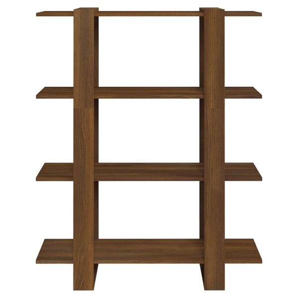 vidaXL Bokhylle/romdeler brun eik 100x30x123,5 cm