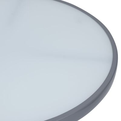 vidaXL Hagebord lysegrå 60 cm stål og glass