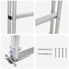 vidaXL 4-trinns dokkestige s&oslash;lv 45 &times;11,5 &times;162 cm Aluminium