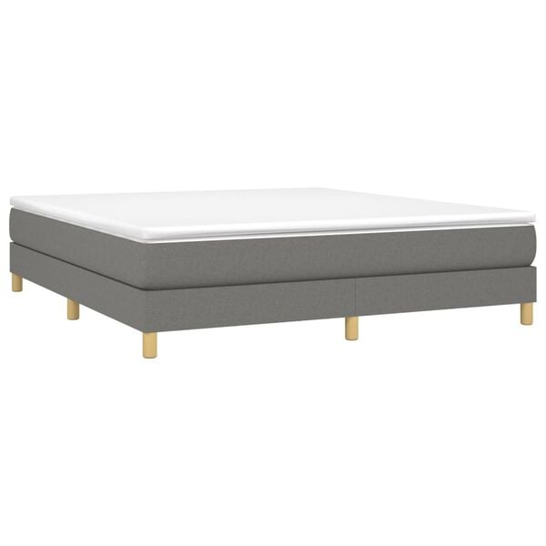 vidaXL Boxspring-sengeramme mørkegrå 180x200 cm Super King stoff