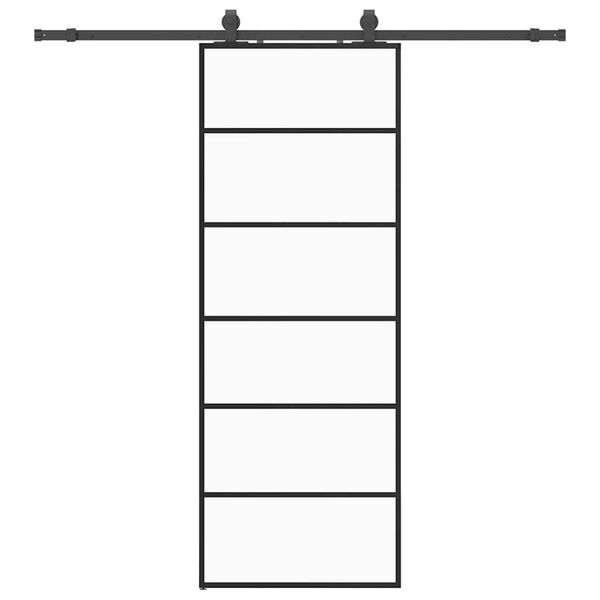 vidaXL Skyved&oslash;r med monteringssett svart 76x205 cm ESG-glass