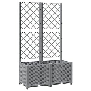 vidaXL Plantekasse med espalier lysegr&aring; 80x40x136 cm PP