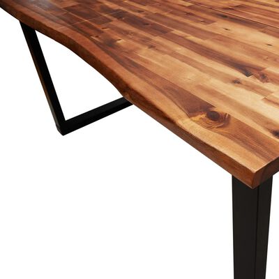 vidaXL Spisebord med naturlig kant 140x80x75 cm heltre akasie