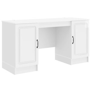 vidaXL Skrivebord H&oslash;gglans hvit 142,5 x 50 x 75 cm Konstruert tre