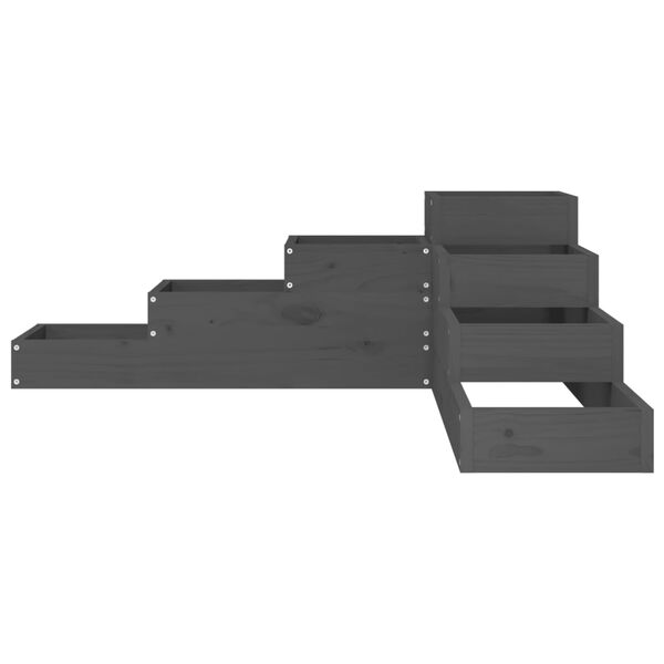 vidaXL Hageplantekasse 4 etasjer 106x104,5x36 cm gr&aring; heltre furu