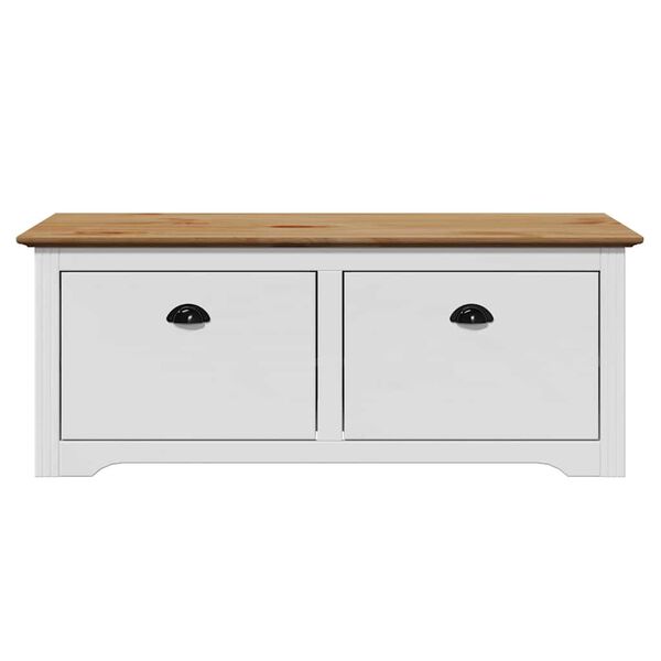 vidaXL Gangbenk BODO hvit og brun 114x40x45 cm