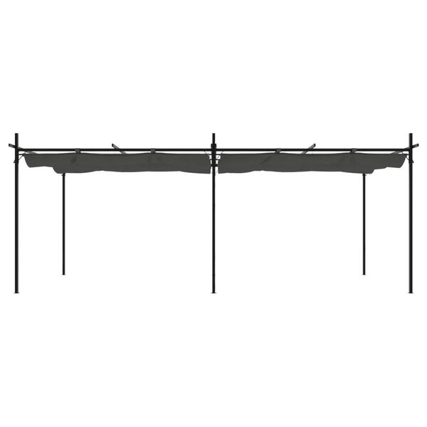 vidaXL Pergola med uttrekkbar tak antrasitt 589x292x230 cm