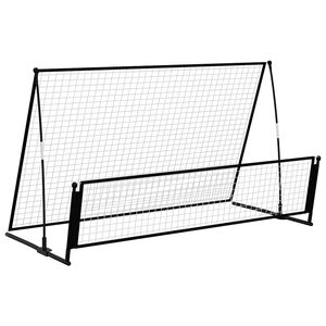 vidaXL 2-i-1 Fotballm&aring;l og stoppnett 202x104x120 cm st&aring;l
