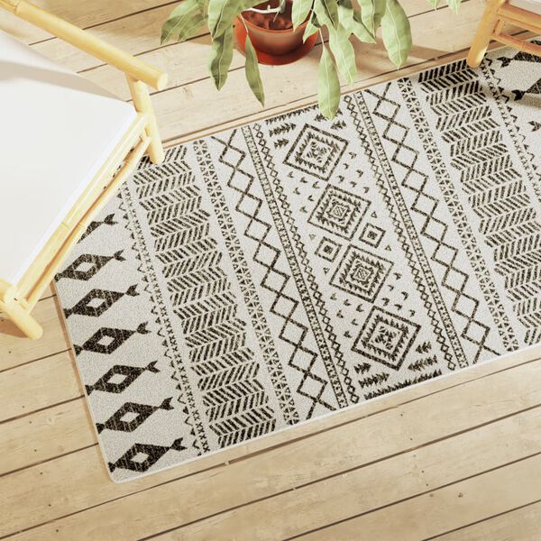 vidaXL Inne- og uteteppe kort luv flerfarget 80x150 cm sklisikkert