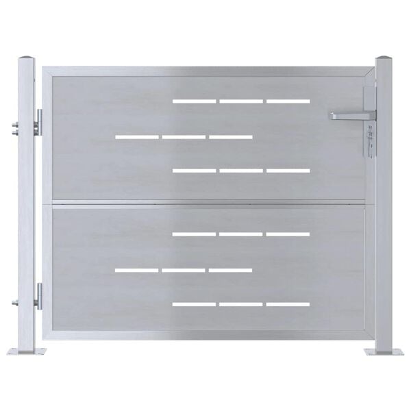 vidaXL Hageport med lås sølv 100 x 75 cm Rustfritt Stål