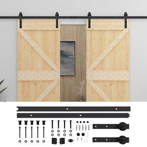vidaXL Skyved&oslash;r 2 pcs Naturlig og svart Heltre furu