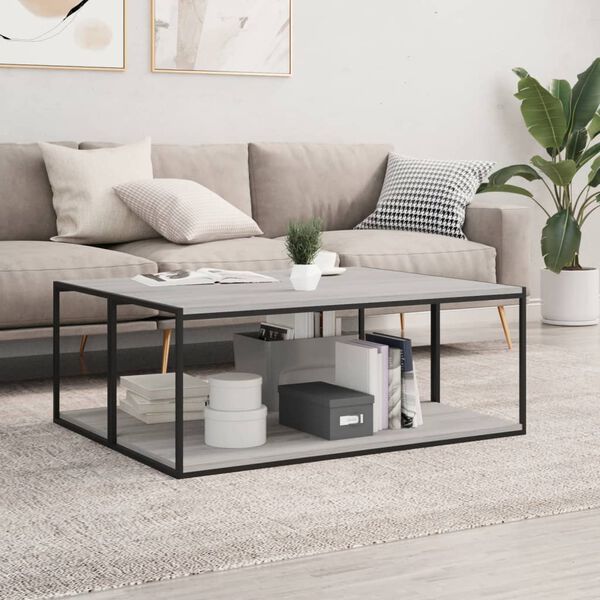 vidaXL Vegghyller 4 stk gr&aring; sonoma 100x40x1,5 cm konstruert tre