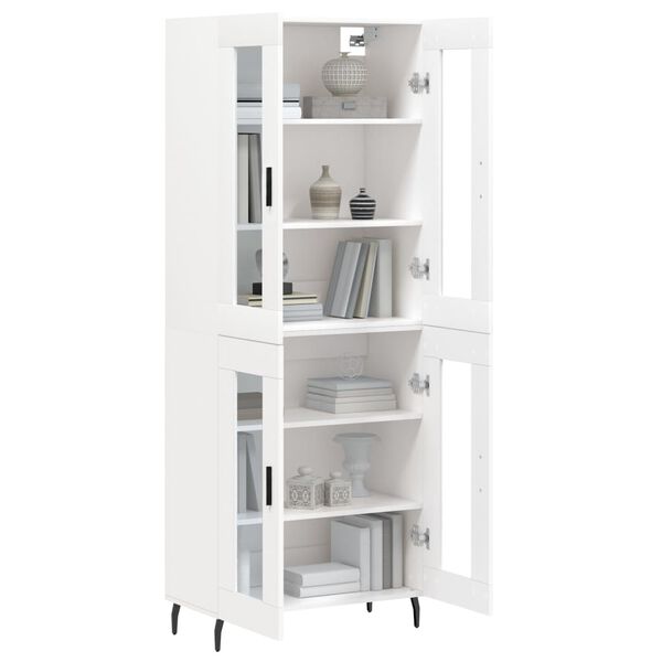 vidaXL Highboard hvit 69,5x34x180 cm konstruert tre