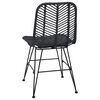 vidaXL Spisestuestol 2 pcs Svart 44,5 x 55 x 85 cm Rattan og Jern