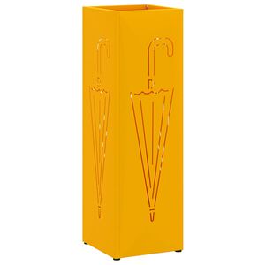 vidaXL Regn paraplystativ Sennepsgul 15,5 x 15,5 x 49 cm St&aring;l