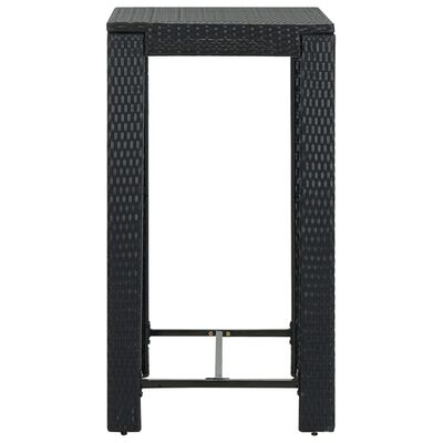 vidaXL Utendørs barbord svart 60,5x60,5x110,5 cm polyrotting